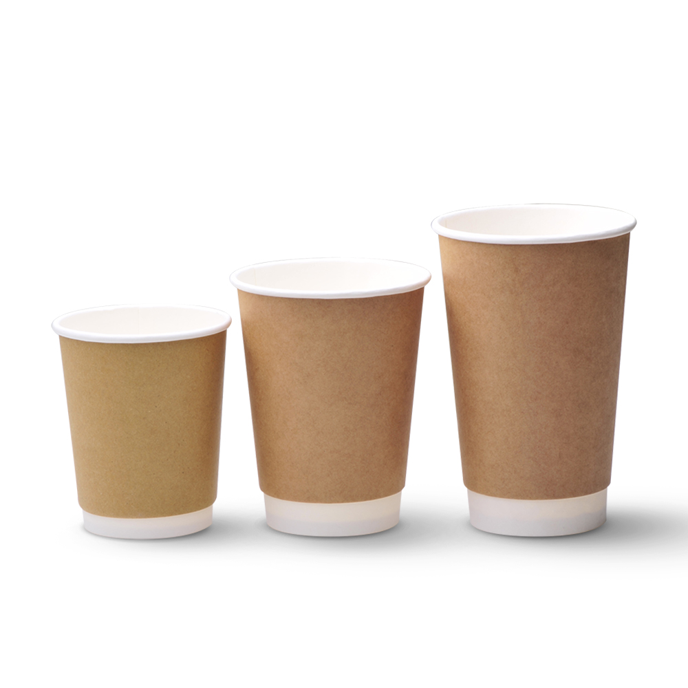 Packnwood Double Wall Kraft Compostable Paper Cups - 10 oz - Dia: 3.5 H  3.7,500/cs